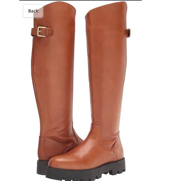 NEW Franco Sarto Women's Balinboot Knee High Boot Cognac Brown Leather 7.5 $249